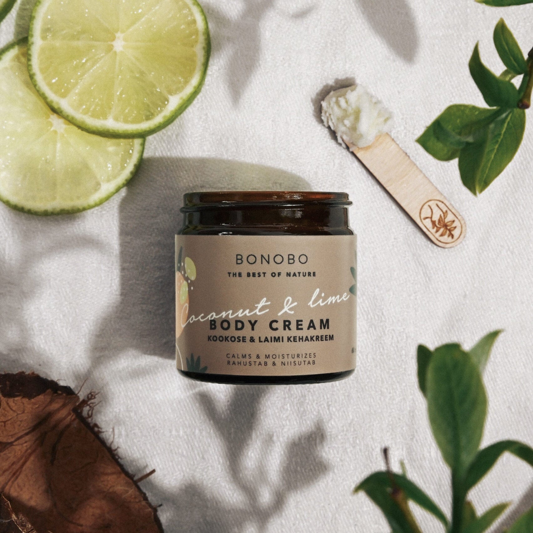 Coconut and Lime Body Cream / Calming and Moisturizing — product packaging front detail