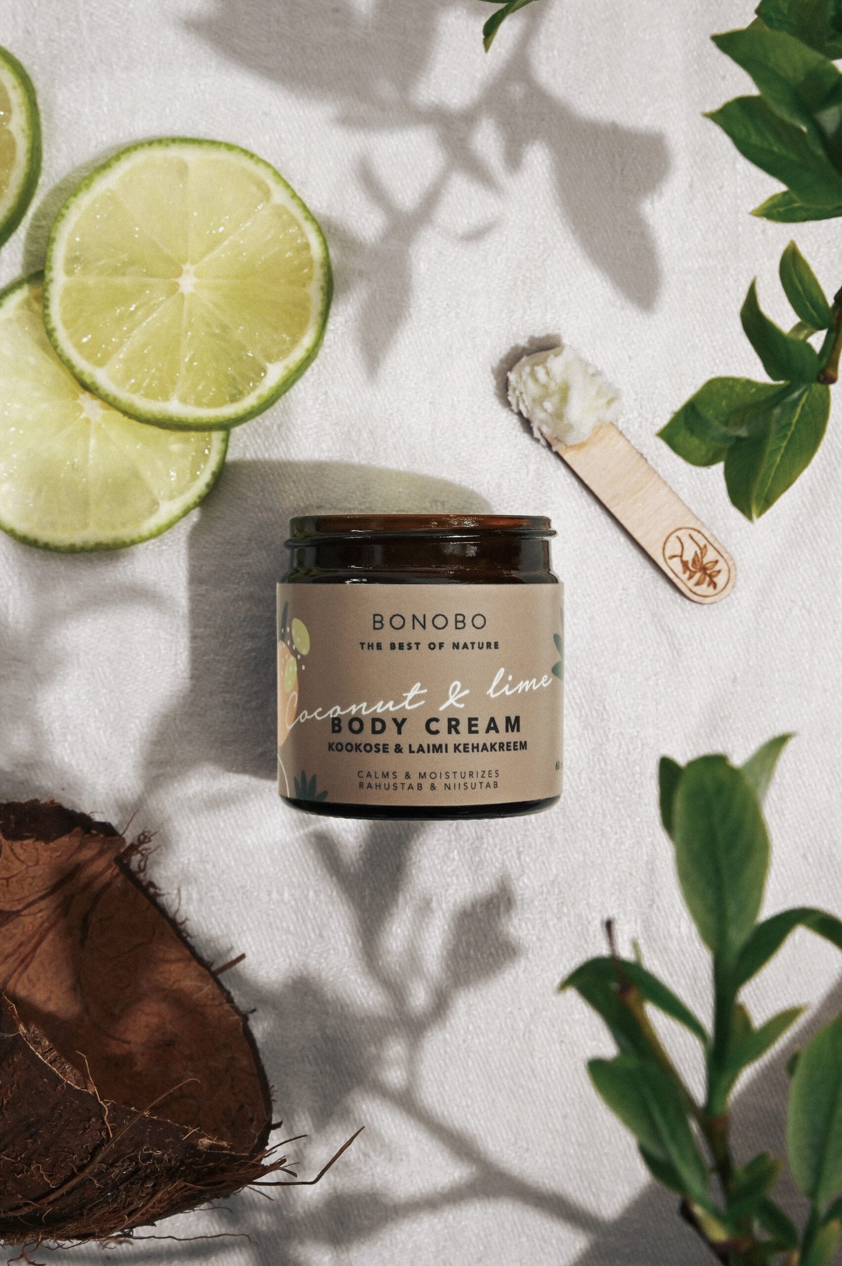 Coconut and Lime Body Cream / Calming and Moisturizing — product packaging front detail