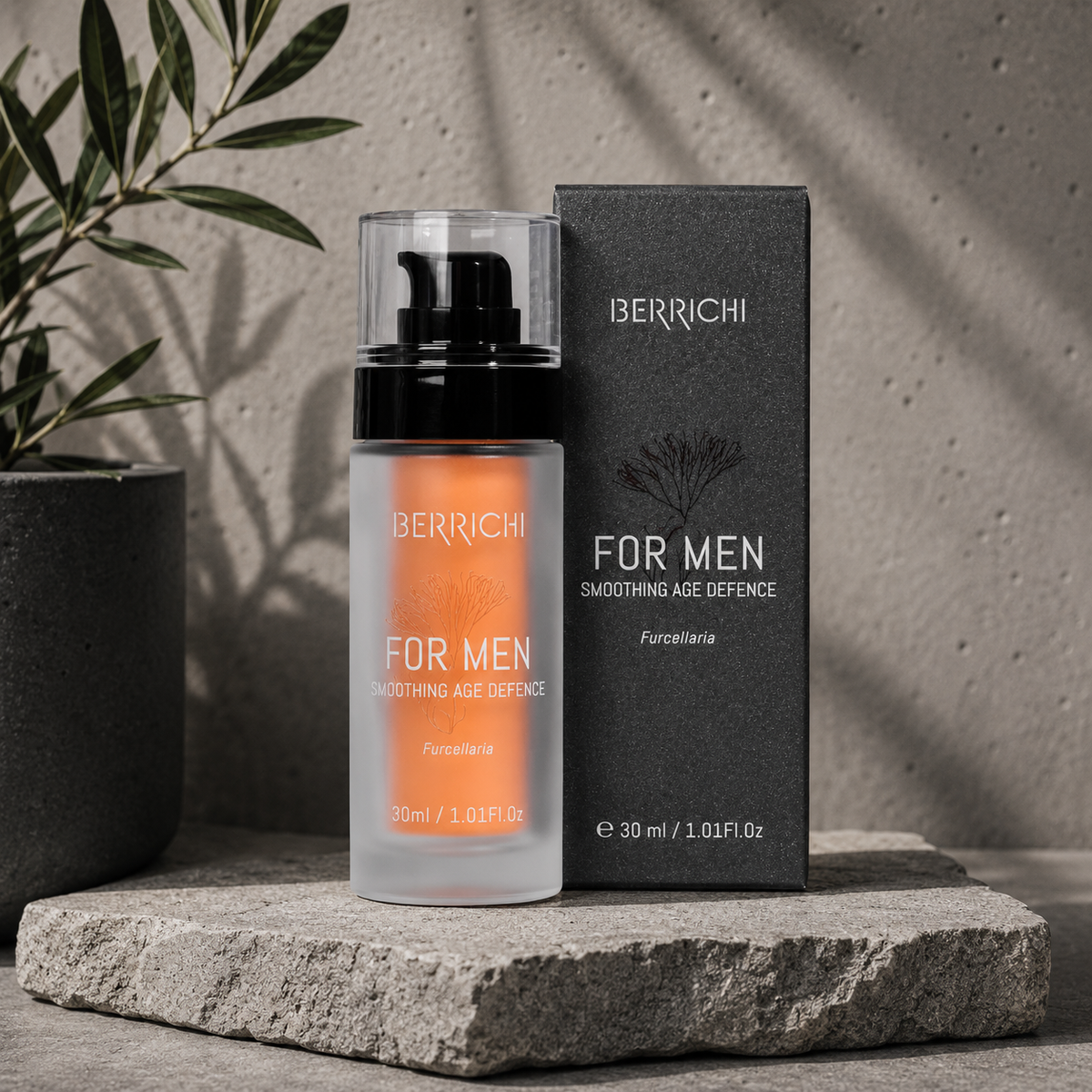 Berrichi Face Cream FOR MEN with replaceable refill bottle—COSMOS, 30ml