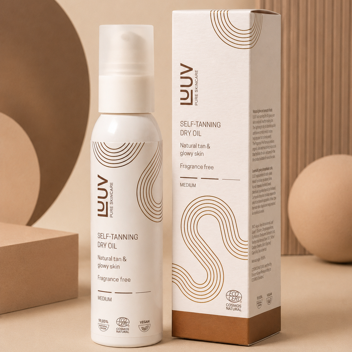 LUUV Natural Self Tanning Dry Oil Medium COSMOS, 150ml
