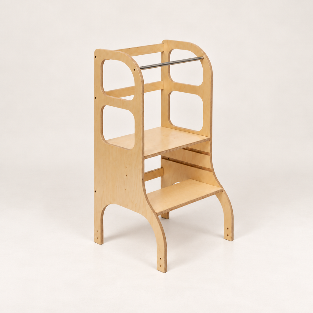 STEP UP Adjustable Helper Tower – Natural Wood