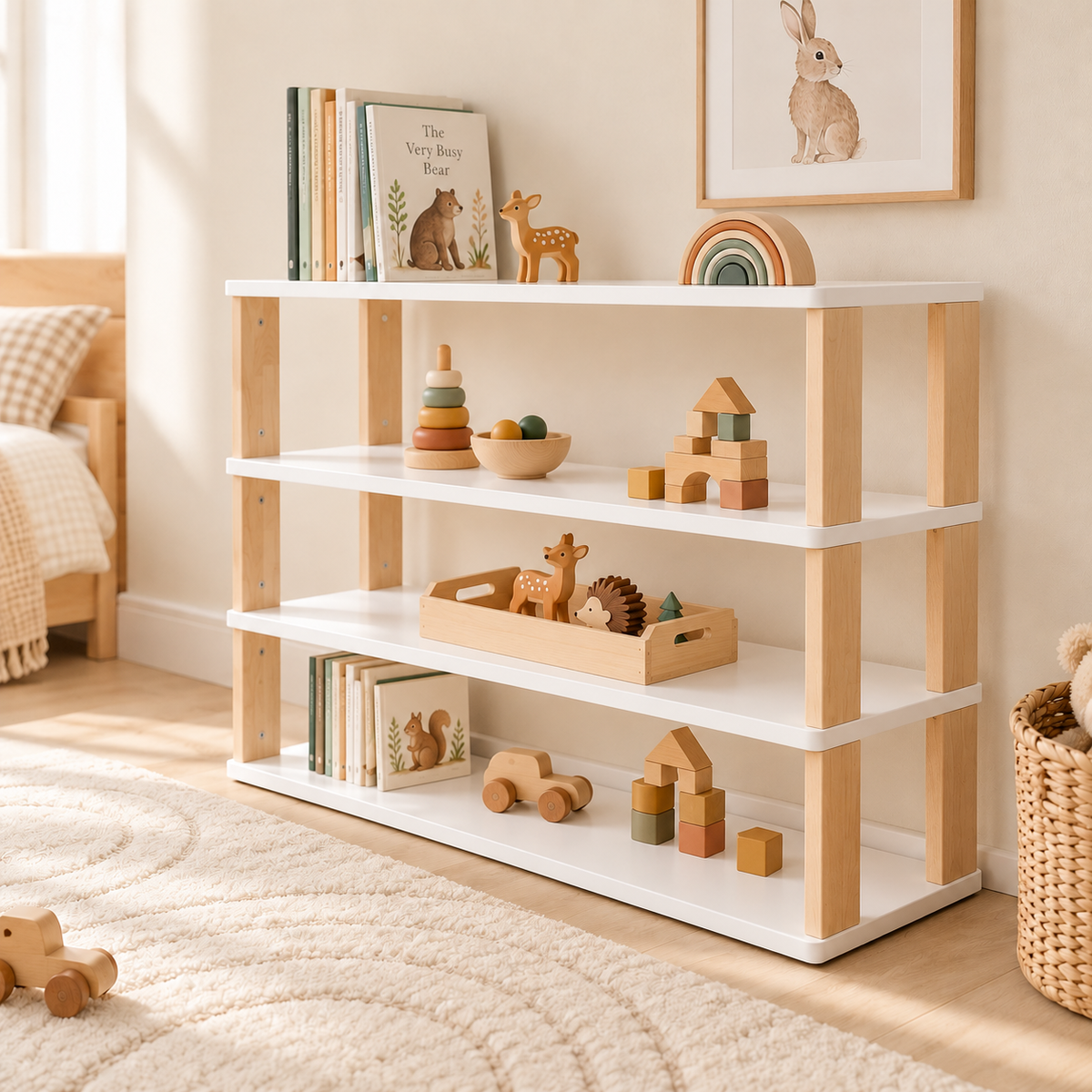Montessori-Bücherregal, 4 Ebenen
