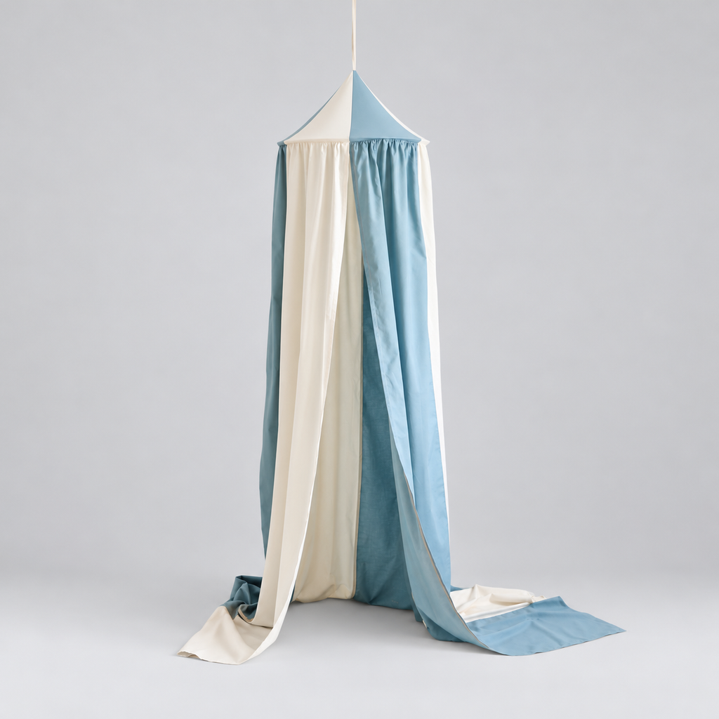 Organic Cotton and Linen Canopy - Blue Circus