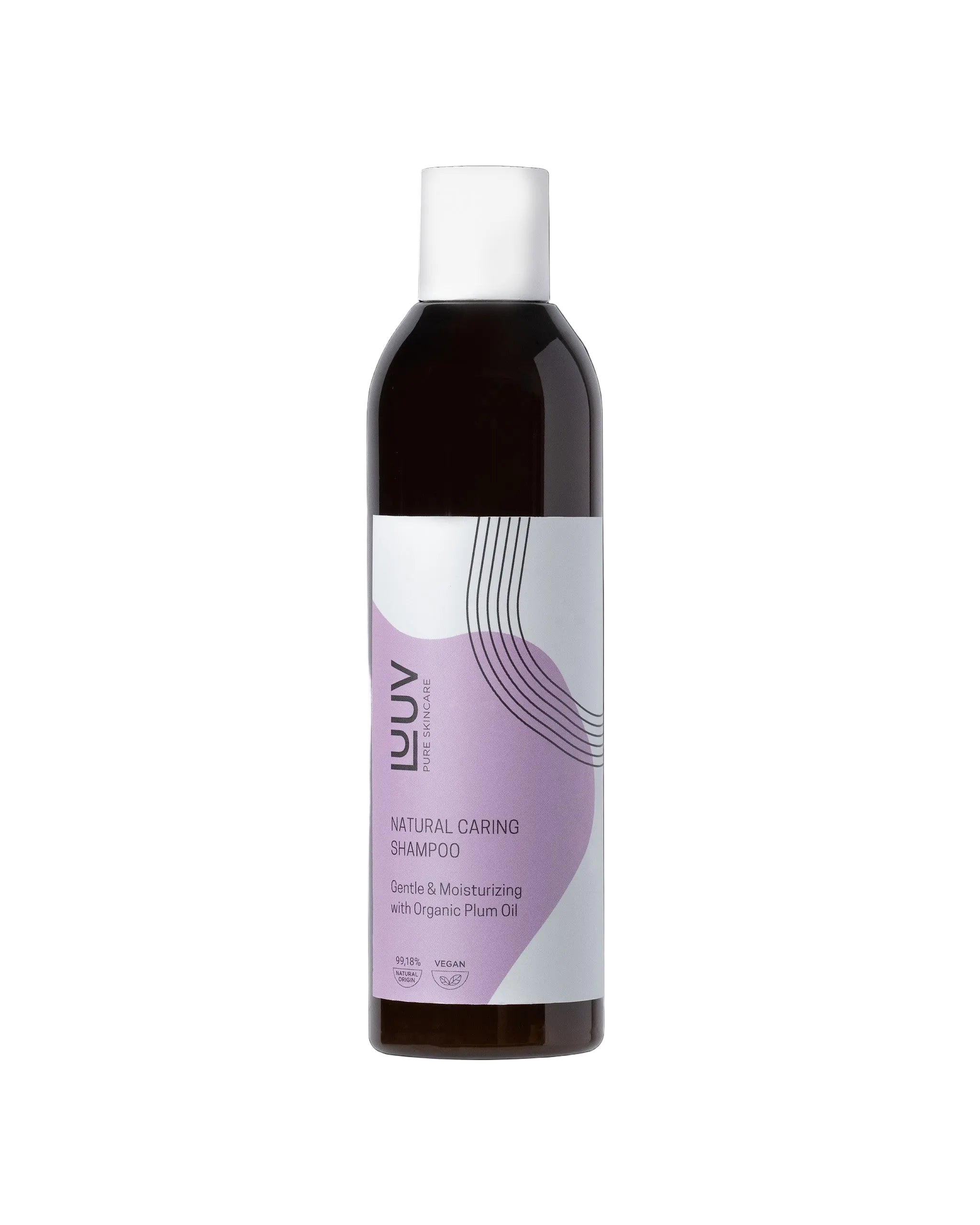 Natural Nourishing Shampoo with Plum Oil — main product view on white background