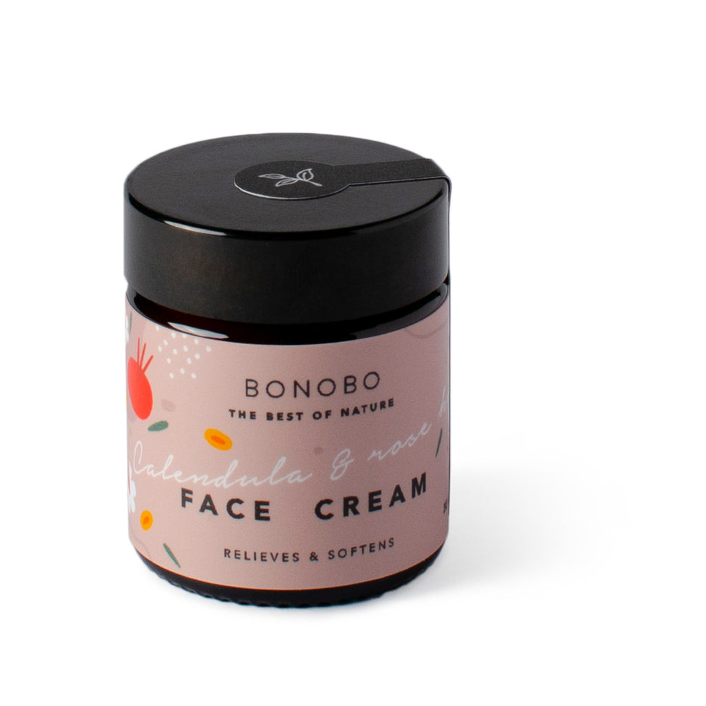 Calendula & Rosehip Face Cream / Relieves & Softens — product texture and application