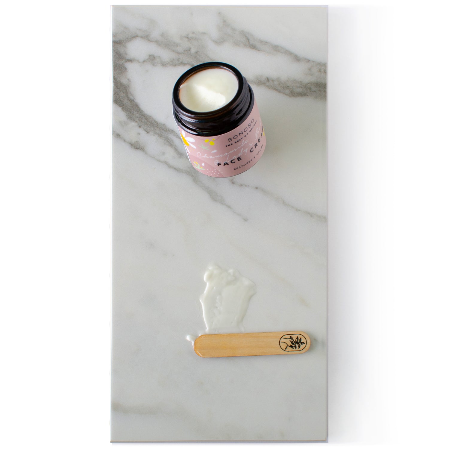 Chamomile & Lady’s Bedstraw Face Cream / Restores & Calms — ingredients and label detail