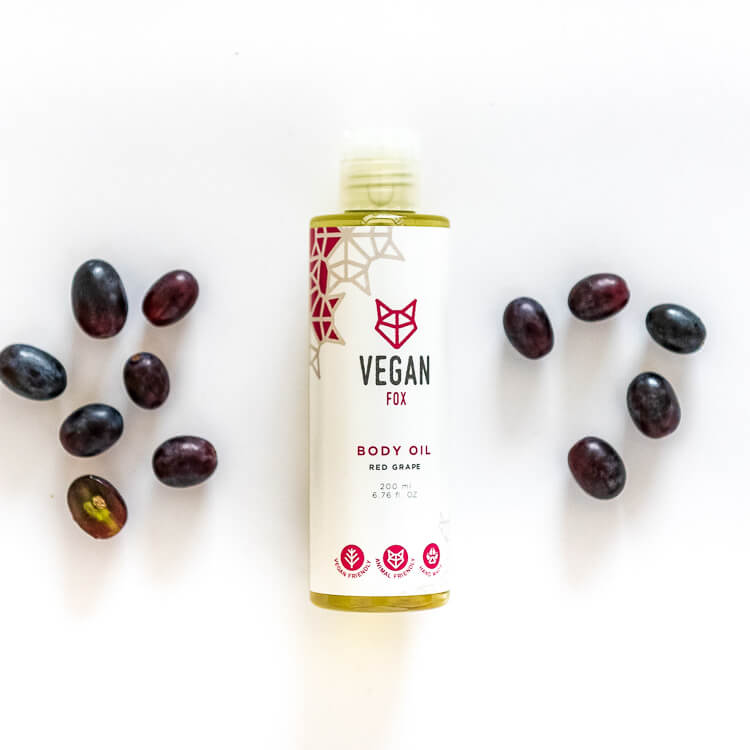 Red Grape Body Oil — ingredients and label detail