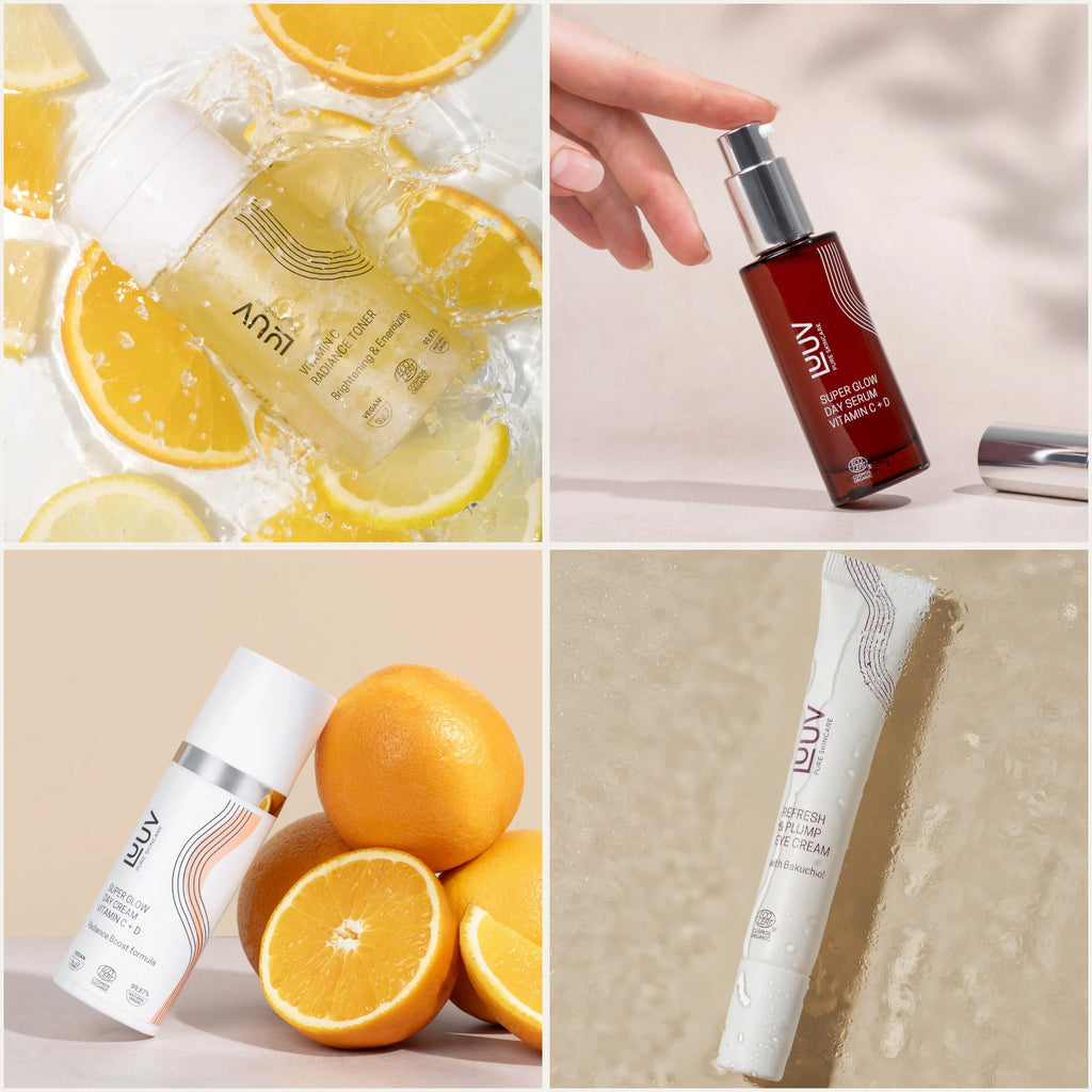 LUUV Glow Routine: Vitamin C Toner + Serum + Day Cream + Eye Cream – set