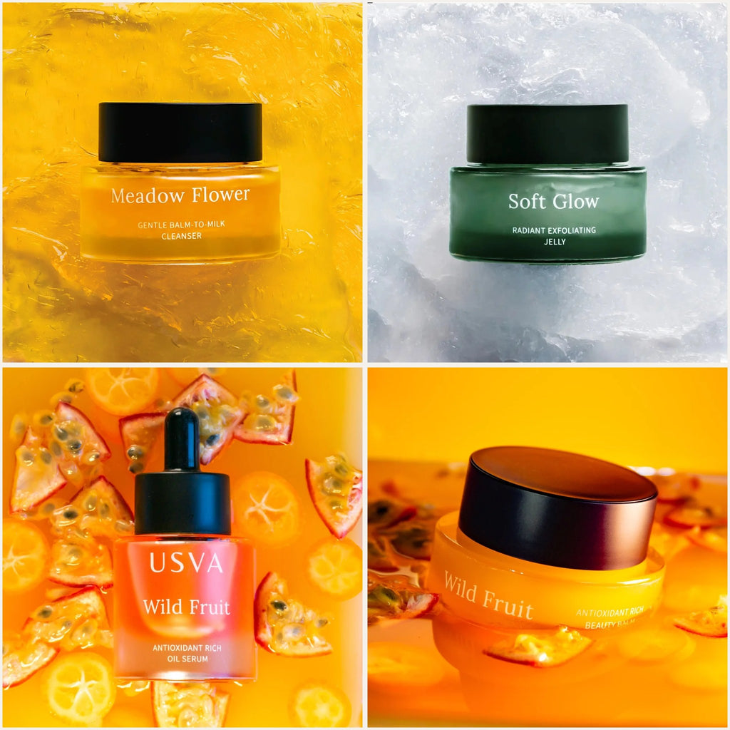 USVA Nordic Ritual: Cleanser + Exfoliating Jelly + Oil Serum + Beauty Balm – set