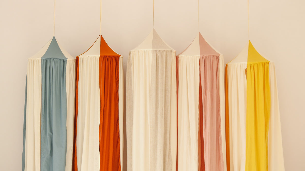 Organic Cotton and Linen Canopy - Blue Circus