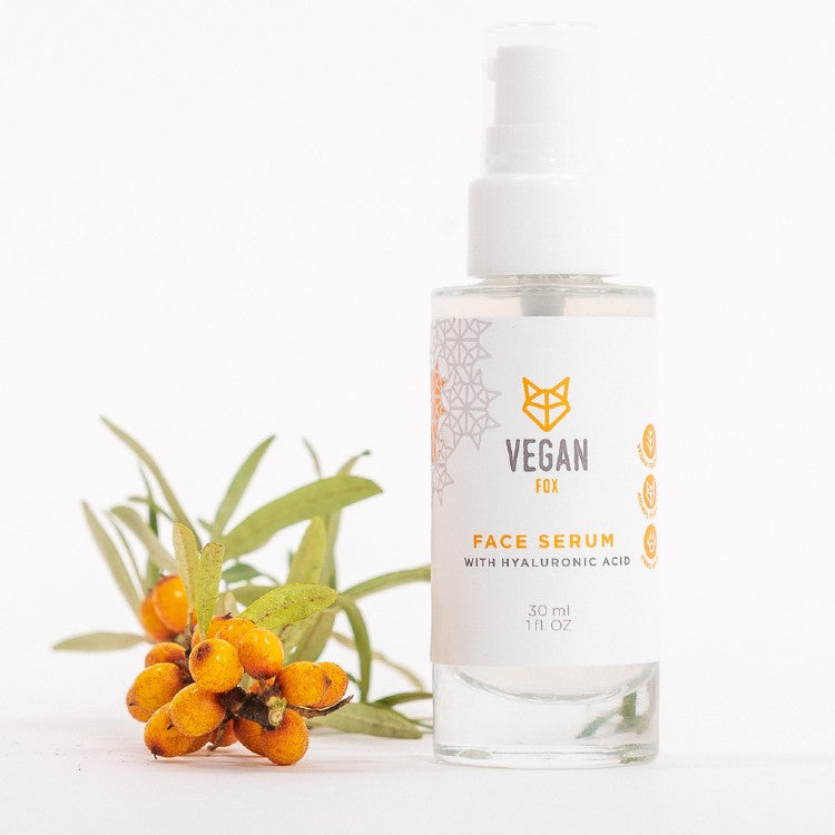 Face Serum with Hyaluronic Acid — ingredients and label detail
