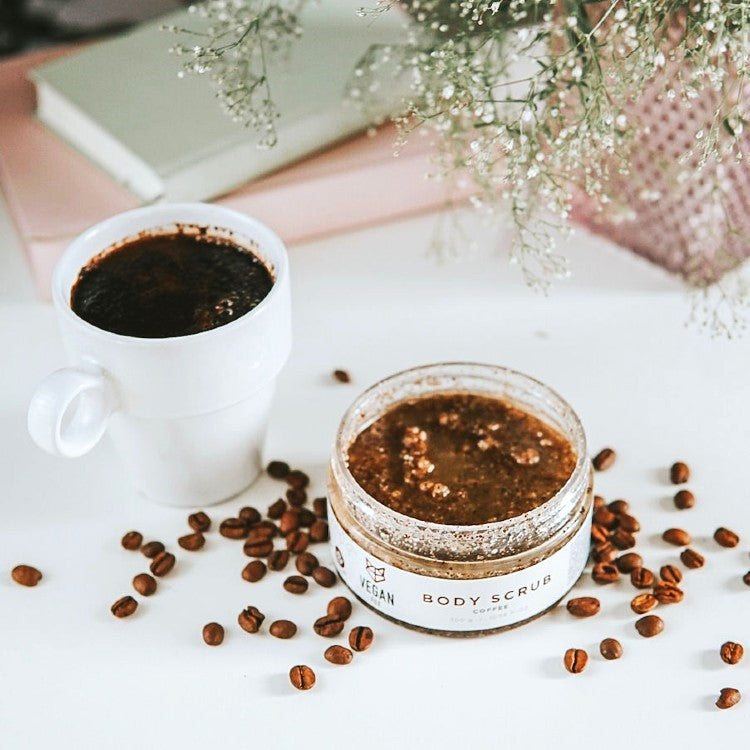 Coffee & Salt Body Scrub for Smooth, Firm Skin — lifestyle product photography