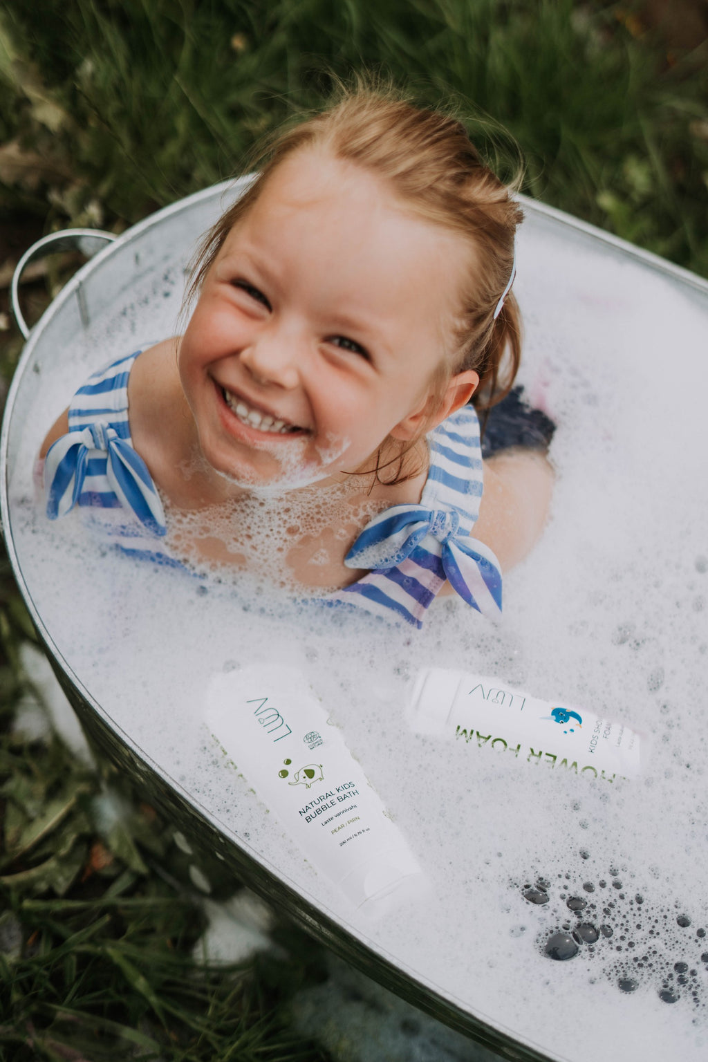 Kid's Bath Bubbles PEAR COSMOS — ingredients and label detail