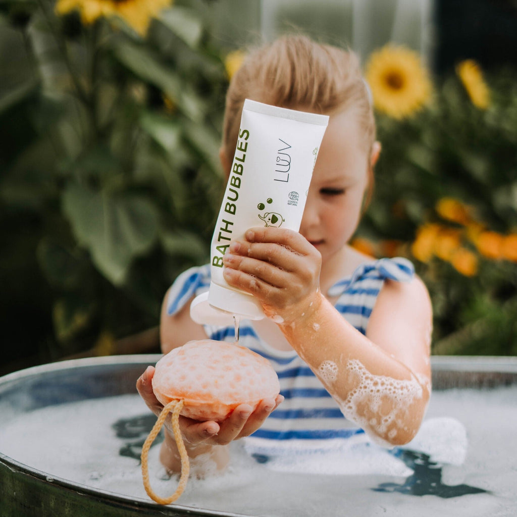 LUUV Kids Pear Bath Set: Shampoo + Shower Foam + Bath Bubbles