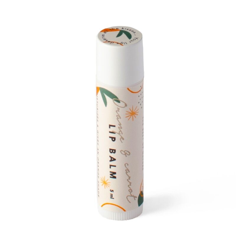 Lip Balm - Orange & Carrot — ingredients and label detail