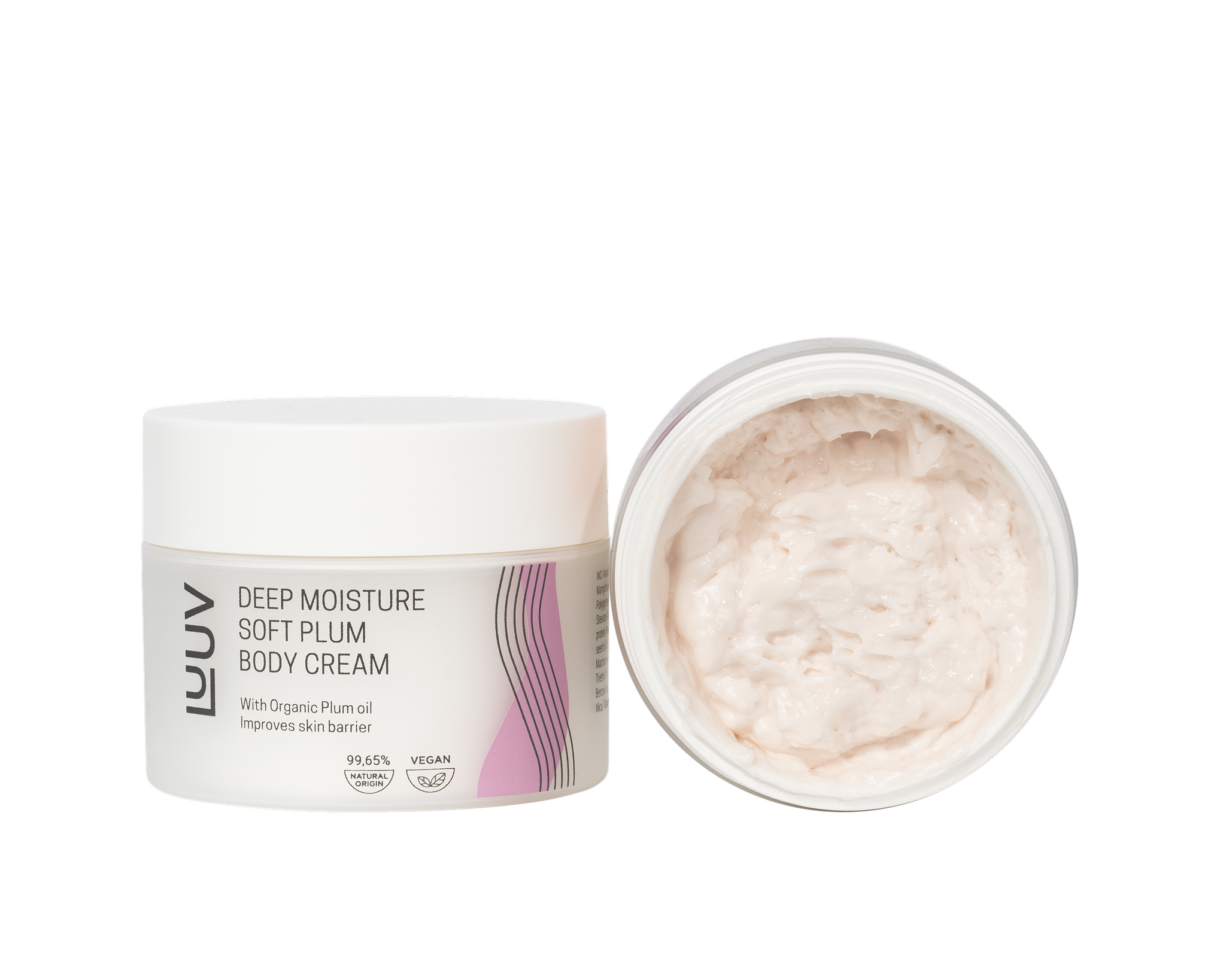 Natural Deeply Moisturizing Body Cream with Plum Oil — lifestyle product photography