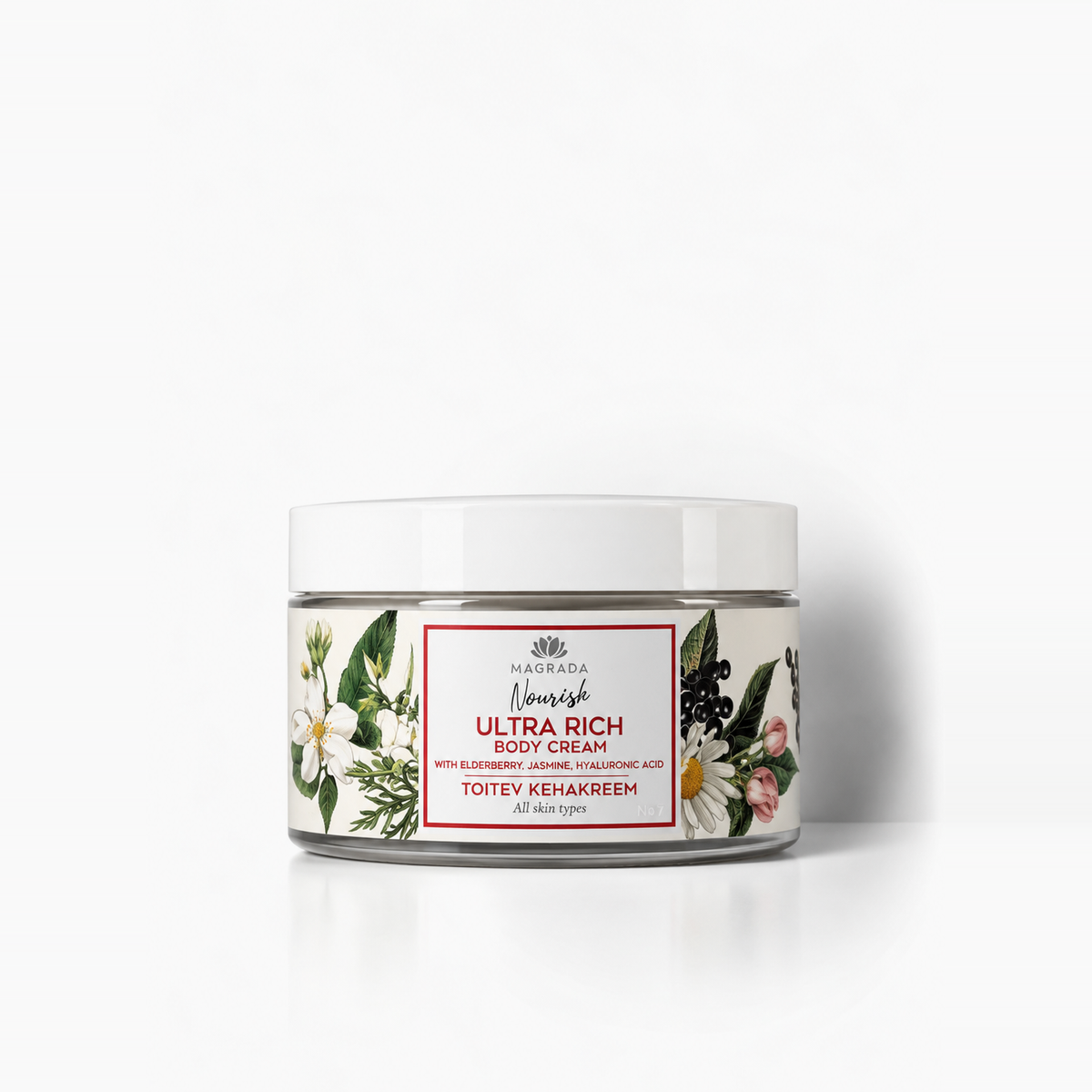 Magrada Nährende Körpercreme mit Holunderbeere, Jasmin und Hyaluronsäure – 200 ml