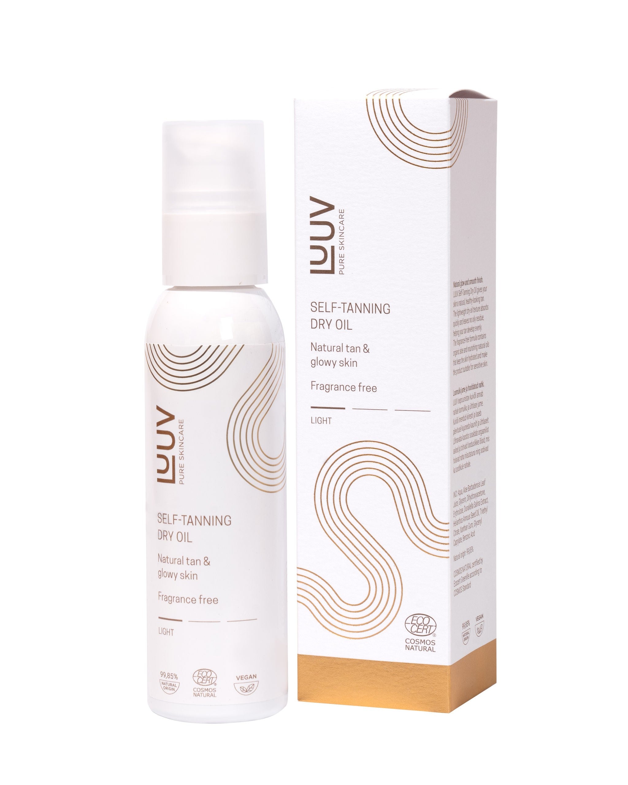 Natural Self Tanning Dry Oil Light COSMOS — main product view on white background