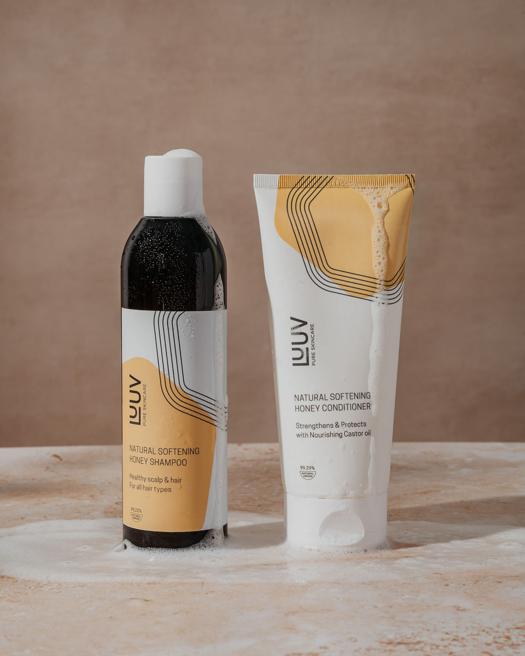 Natural Softening Honey Shampoo ja Conditioner Set — ingredients and label detail