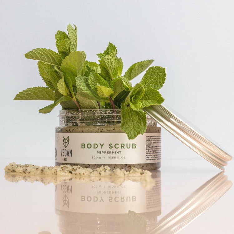 Peppermint Body Scrub — product packaging front detail