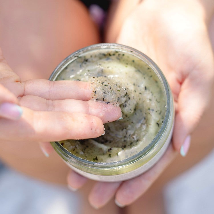 Peppermint Body Scrub — lifestyle product photography