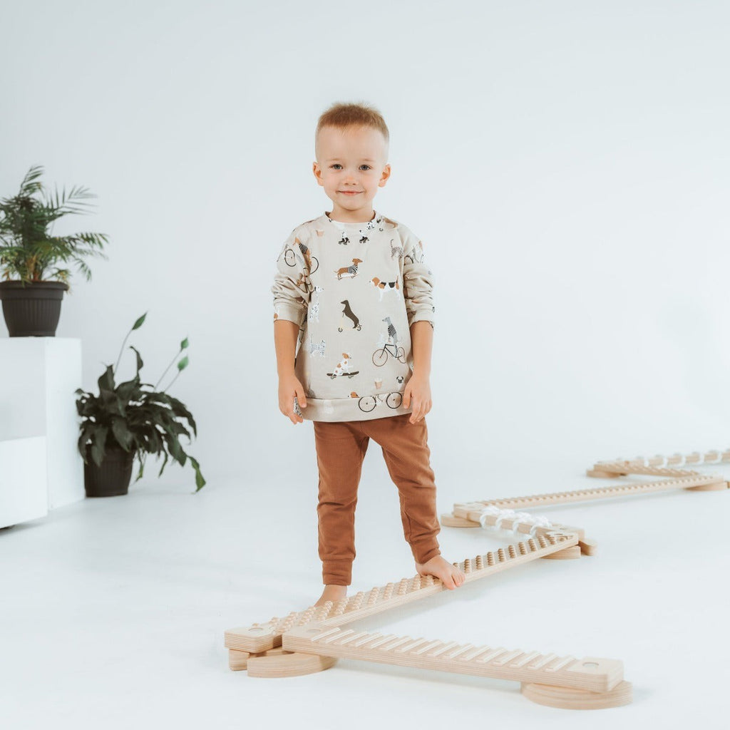 TipiToo® Large Balance Beam 3-Piece Set – White Rope