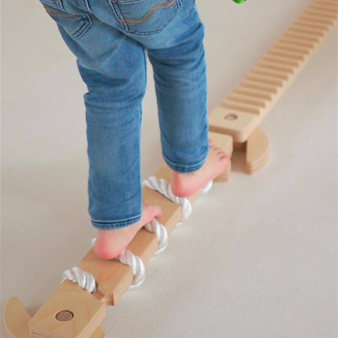 TipiToo® Large Balance Beam 3-Piece Set – White Rope