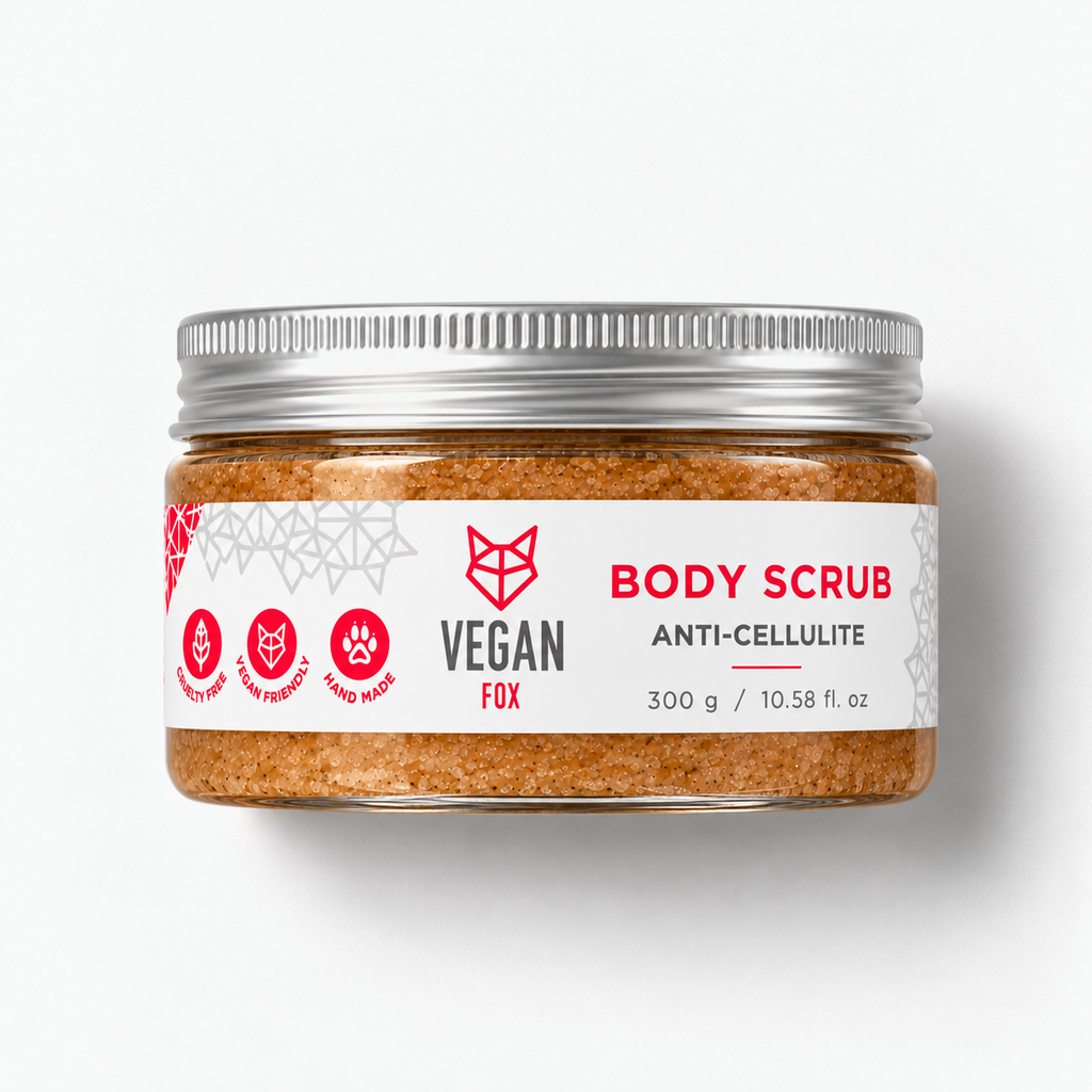 Vegan Fox Anti-cellulite Body Scrub Ginger, 300g — product thumbnail on light background