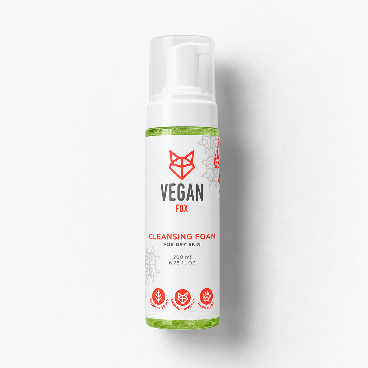 Vegan Fox Reinigungsschaum für trockene Haut, 200 ml