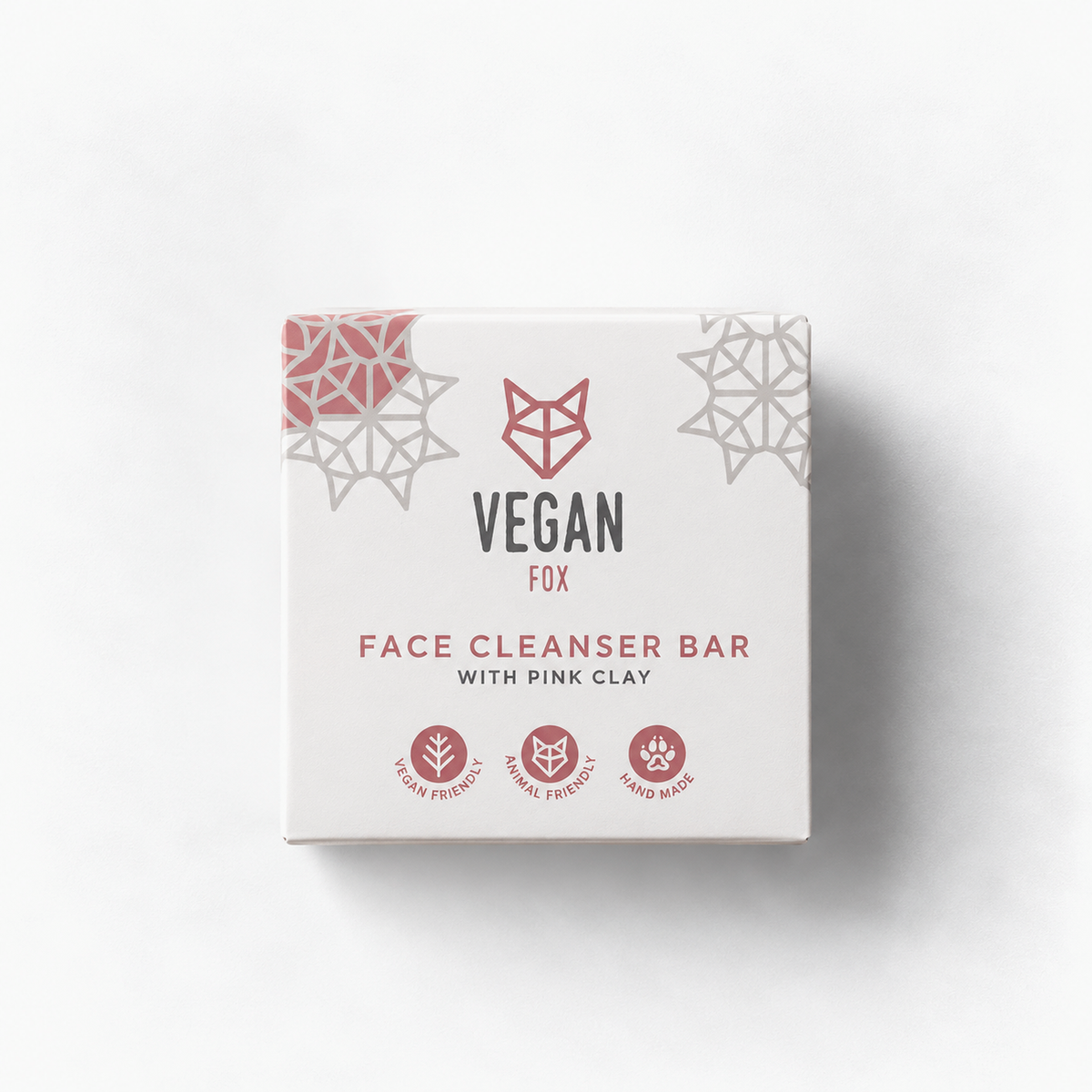 Vegan Fox Face Cleanser Bar mit Rosa Tonerde, 50g