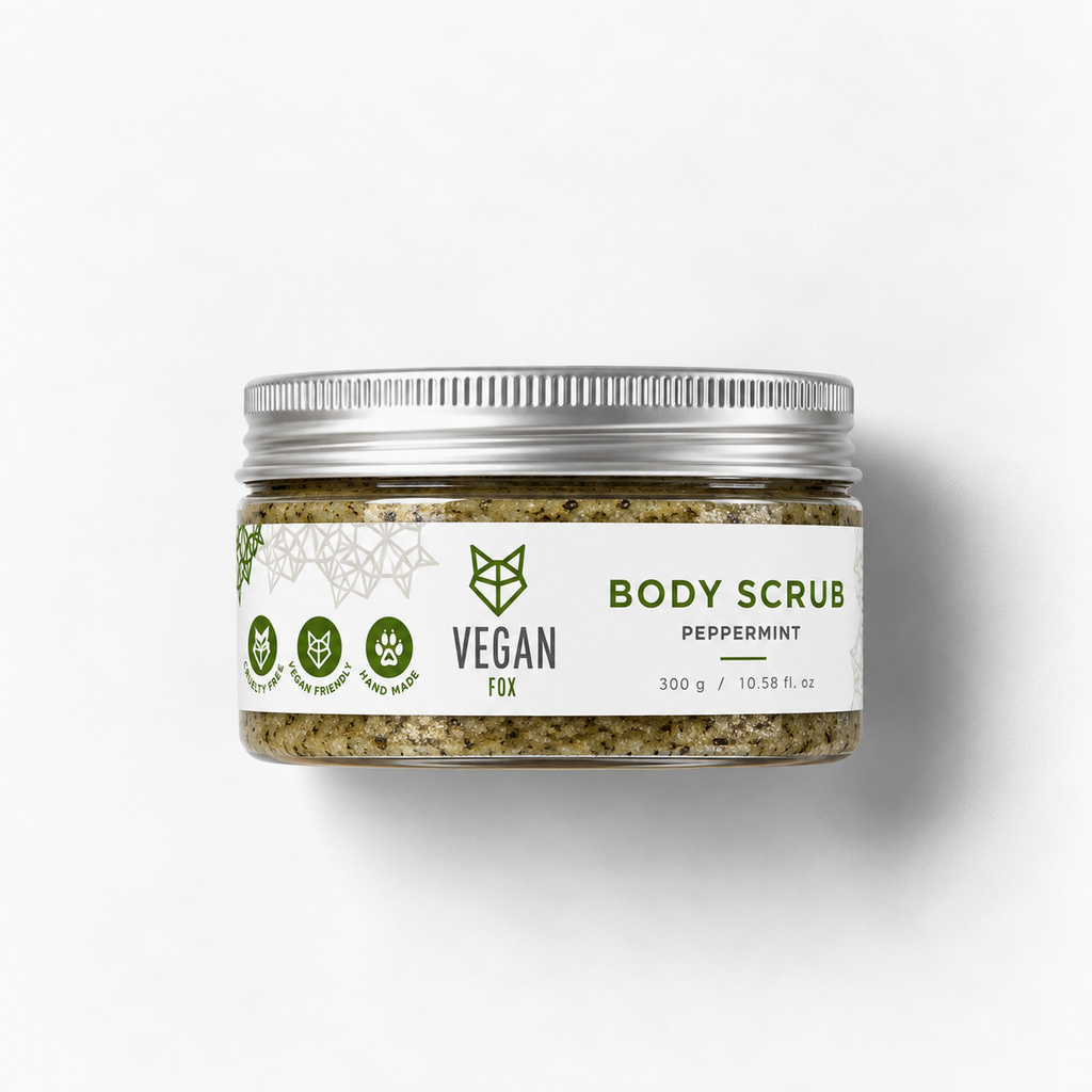 Vegan Fox Peppermint Body Scrub, 300g — product thumbnail on light background